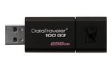KINGSTON 256GB USB 3.0 DataTraveler 100 G3 Flash Drive with 100MB/s Read Speed - Front View