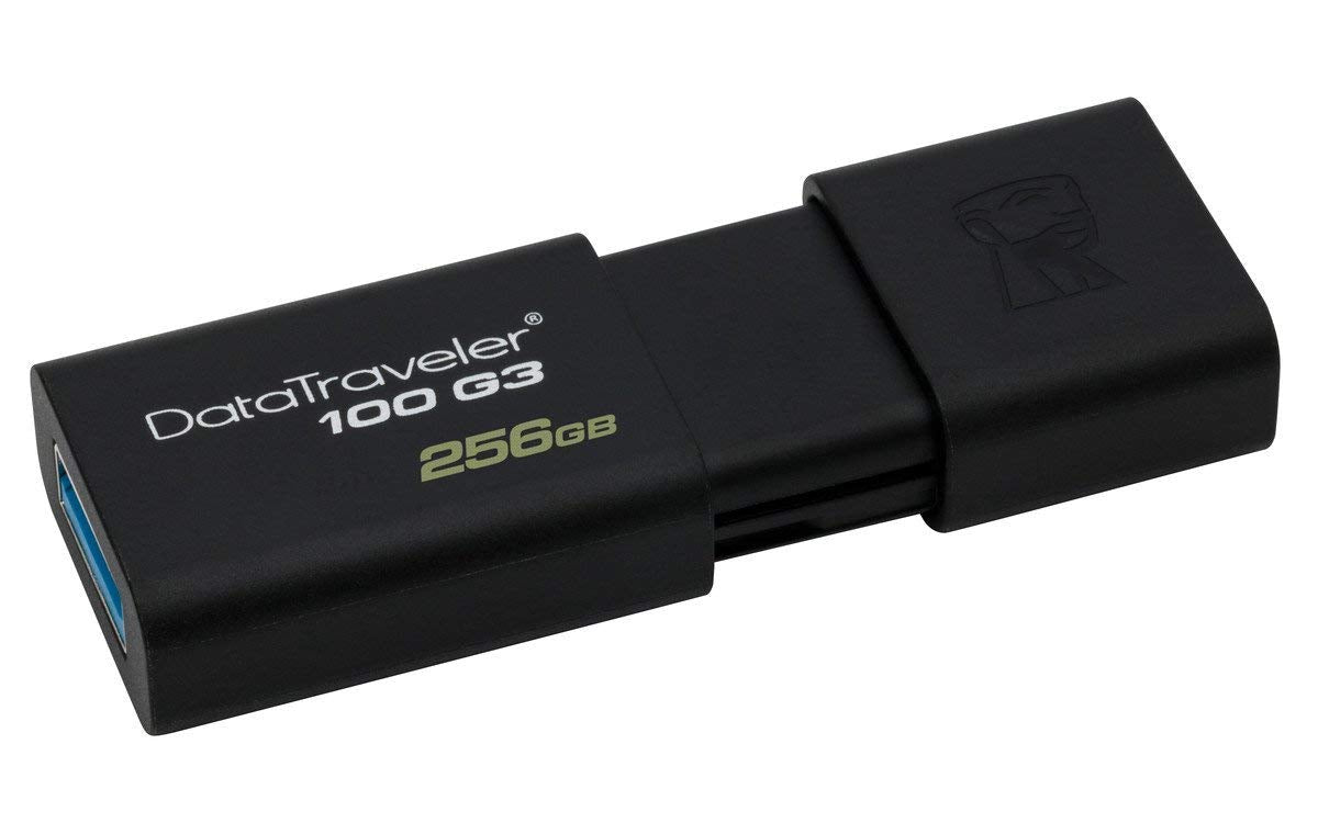 KINGSTON 256GB USB 3.0 DataTraveler 100 G3 Flash Drive with 100MB/s Read Speed