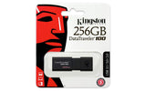 KINGSTON 256GB USB 3.0 DataTraveler 100 G3 Flash Drive with 100MB/s Read Speed - Top-Down View