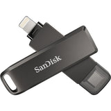 SanDisk 64GB iXpand Luxe Dual-Connector Flash Drive for iPhone and USB-C Devices - 45-Degree Angle