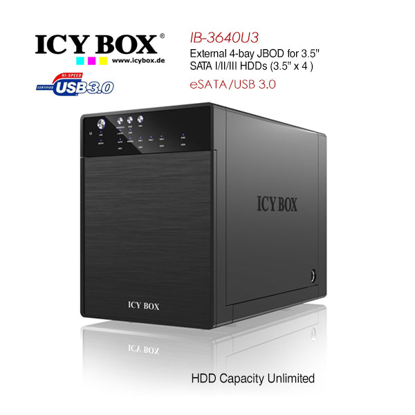 ICY BOX IB-3640SU3 4-Bay External JBOD Storage for 3.5 SATA Hard Drives