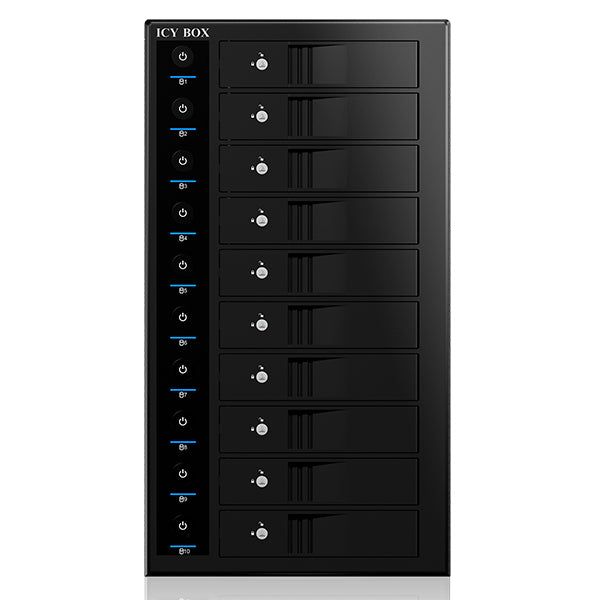 ICY BOX 10-Bay External Hard Drive Enclosure for 10x 3.5 SATA HDDs (IB-3810U3)