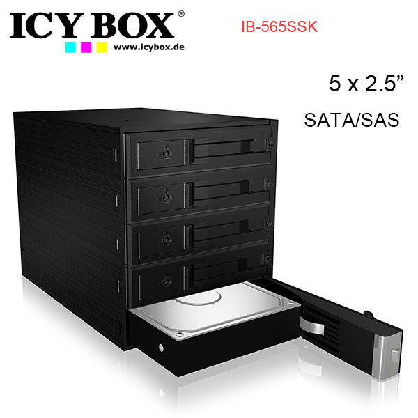 Multi-Drive Backplane for 5x 3.5 SATA/SAS HDDs in 3x 5.25 Bays (IB-565SSK)