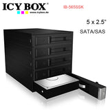 Multi-Drive Backplane for 5x 3.5 SATA/SAS HDDs in 3x 5.25 Bays (IB-565SSK)