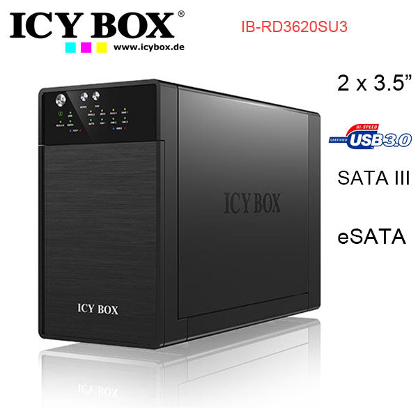 Dual-Bay External RAID System for 3.5" SATA HDDs with USB 3.0 & eSATA Connectivity