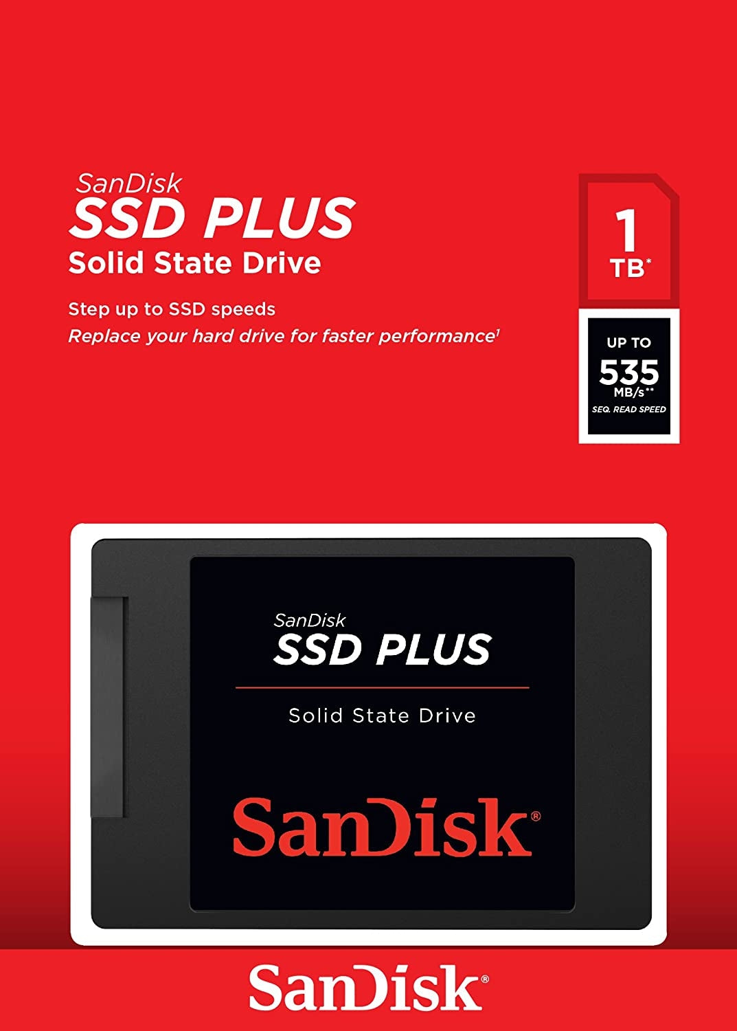 SanDisk 1TB SSD Plus High-Performance Solid State Drive