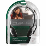 Logitech H110 Noise-Canceling Stereo Headset with Flexible Boom Microphone - 45-Degree Angle