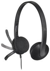 Logitech H340 Stereo USB Headset with Rotating Microphone - Front View