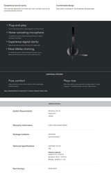 Logitech H340 Stereo USB Headset with Rotating Microphone - 45-Degree Angle