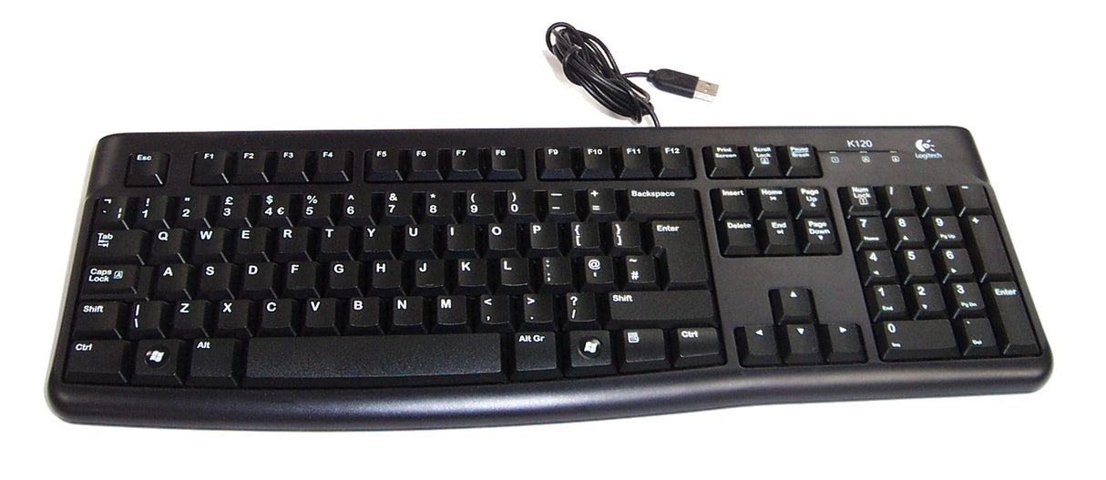 Logitech K120 USB Wired Keyboard - Durable Design with Adjustable Tilt Legs