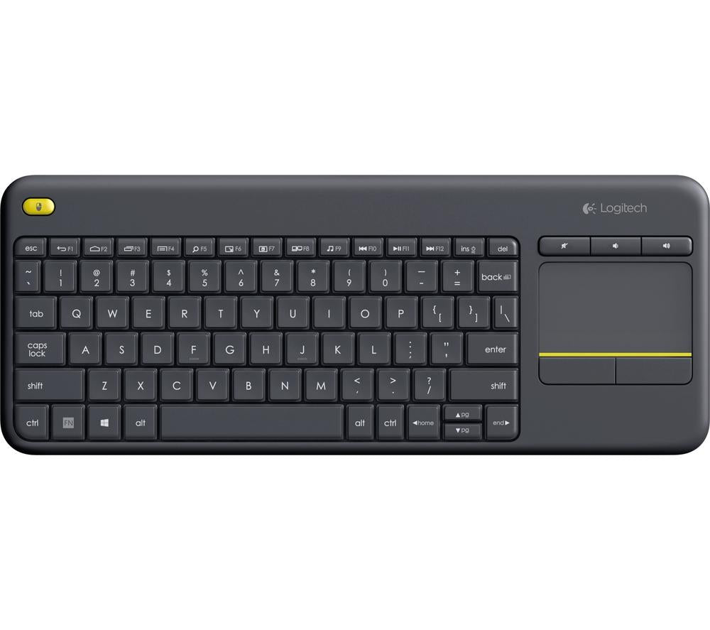 Logitech K400 Plus Wireless Touch Keyboard with Integrated Touchpad - Black
