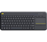 Logitech K400 Plus Wireless Touch Keyboard with Integrated Touchpad - Black - Side View