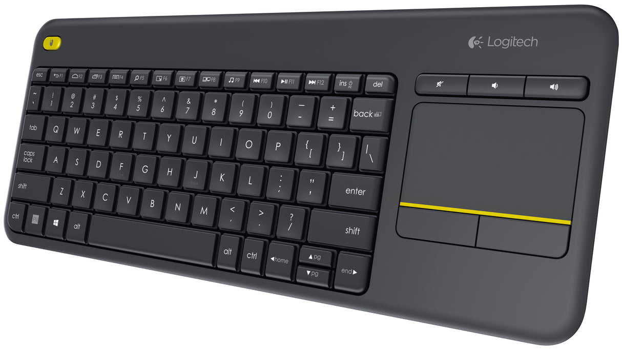 Logitech K400 Plus Wireless Touch Keyboard with Integrated Touchpad - Black