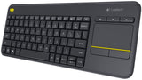 Logitech K400 Plus Wireless Touch Keyboard with Integrated Touchpad - Black - Top-Down View