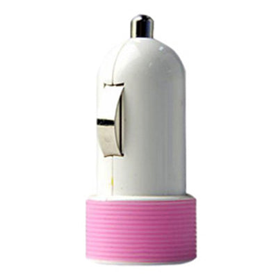 Huntkey Pink Compact Car Charger for iPad & Smartphone with MFI Cable - 5V 2.1A