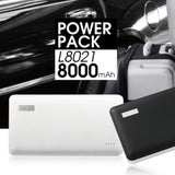 PNY L8021 8000mAh Dual USB Portable Power Bank - Front View