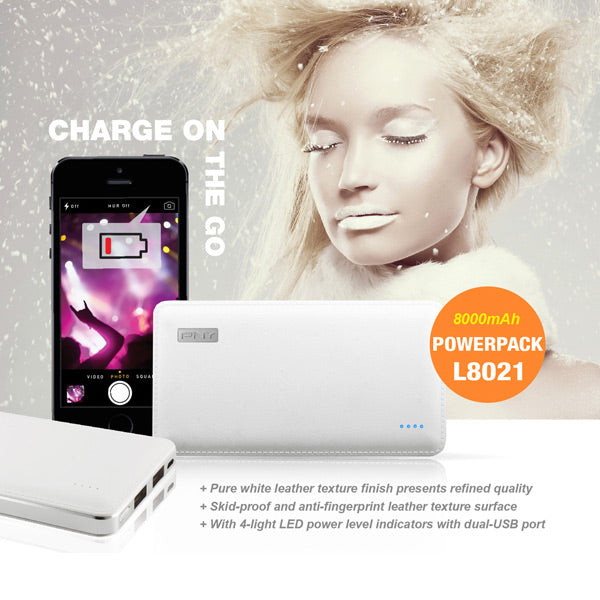 PNY L8021 8000mAh Dual USB Portable Power Bank