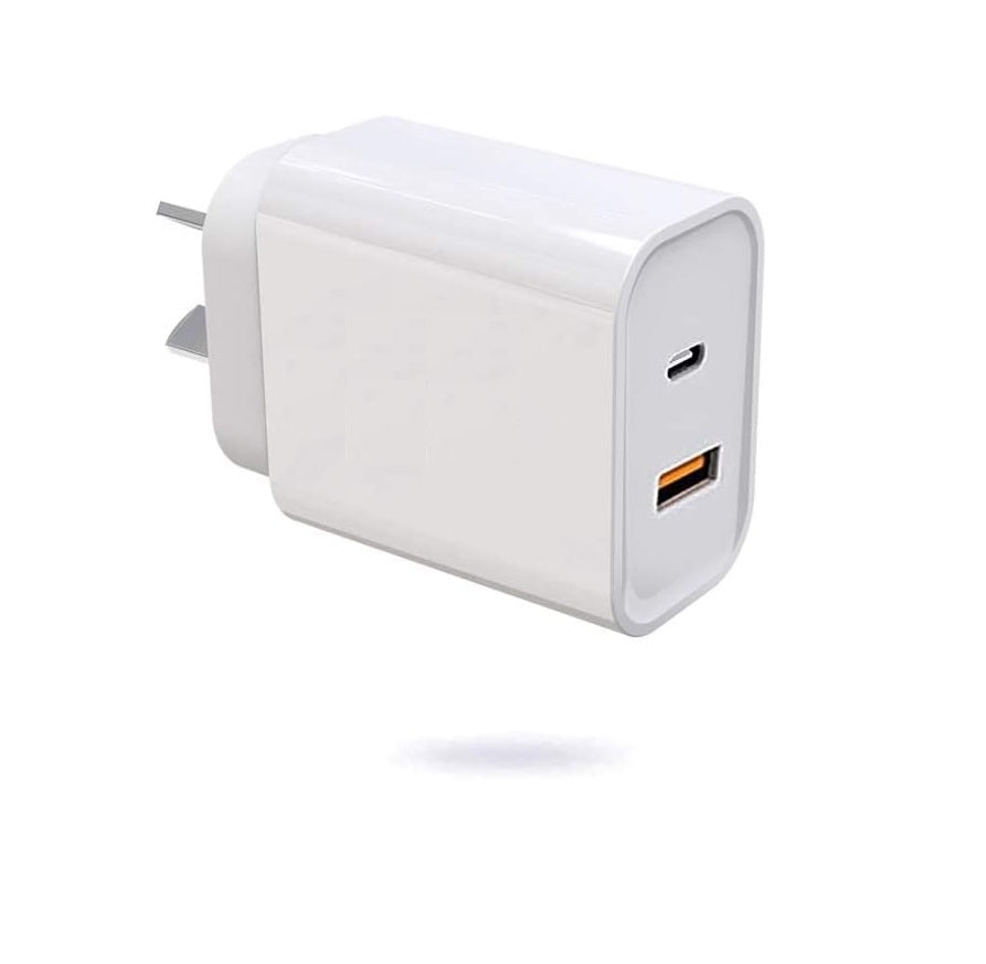 Dual-Port USB C Power Delivery and Quick Charge 3.0 Wall Charger