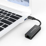 Simplecom NU313 USB-C to Gigabit Ethernet Adapter with Aluminium Finish - Side View