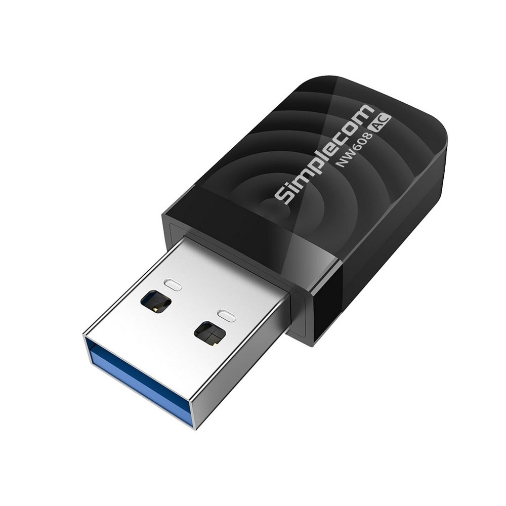 Simplecom NW608 AC1300 Dual Band USB 3.0 Wi-Fi Adapter for High-Speed Internet