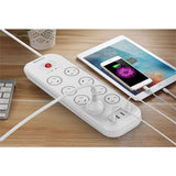 Huntkey SAC807 Power Board with 8 Outlets and 4 USB Ports for Fast Charging and Surge Protection