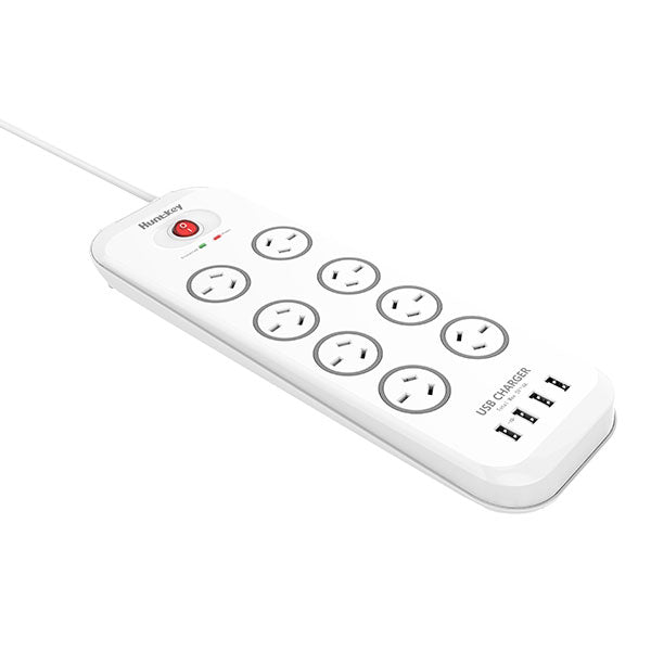 Huntkey SAC807 Power Board with 8 Outlets and 4 USB Ports for Fast Charging and Surge Protection