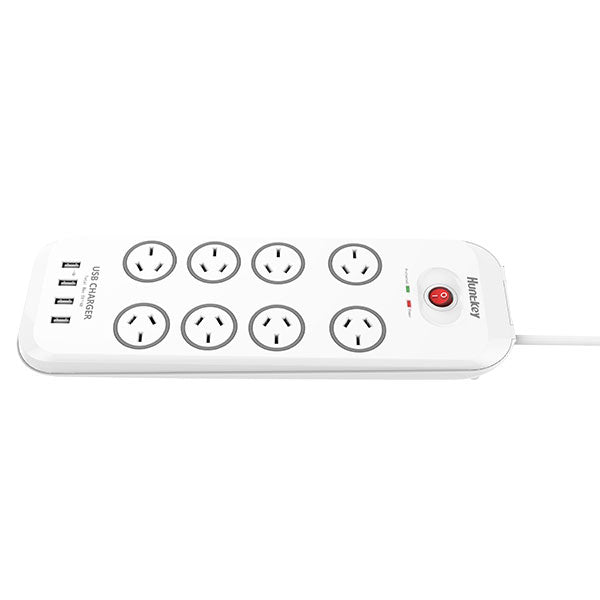 Huntkey SAC807 Power Board with 8 Outlets and 4 USB Ports for Fast Charging and Surge Protection