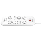 Huntkey SAC807 Power Board with 8 Outlets and 4 USB Ports for Fast Charging and Surge Protection - Top-Down View