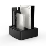 Simplecom SD312 Dual Bay USB 3.0 SATA Docking Station for 2.5 and 3.5 Drives - Black with Offline Clone Function - Front View