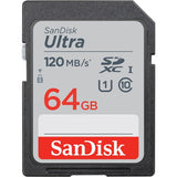 SanDisk Ultra 64GB SDXC UHS-I Memory Card - 120MB/s Read, 10MB/s Write, Class 10, U1 - Side View