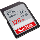 SanDisk 128GB Ultra UHS-I SDXC Memory Card - 120MB/s Read Speed, Class 10, U1, Durable and Waterproof - Side View