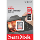SanDisk Ultra 256GB SDXC UHS-I Memory Card - 120MB/s Read Speed, Class 10/U1, Durable and Reliable - Side View