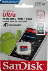 SanDisk Ultra 400GB Micro SDXC UHS-I Memory Card - A1, 120MB/s, No Adapter - Side View
