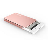 Simplecom SE219 Tool-Free Aluminium 2.5'' SATA to USB 3.1 Type C Enclosure - Elegant Rose Gold Design - Front View