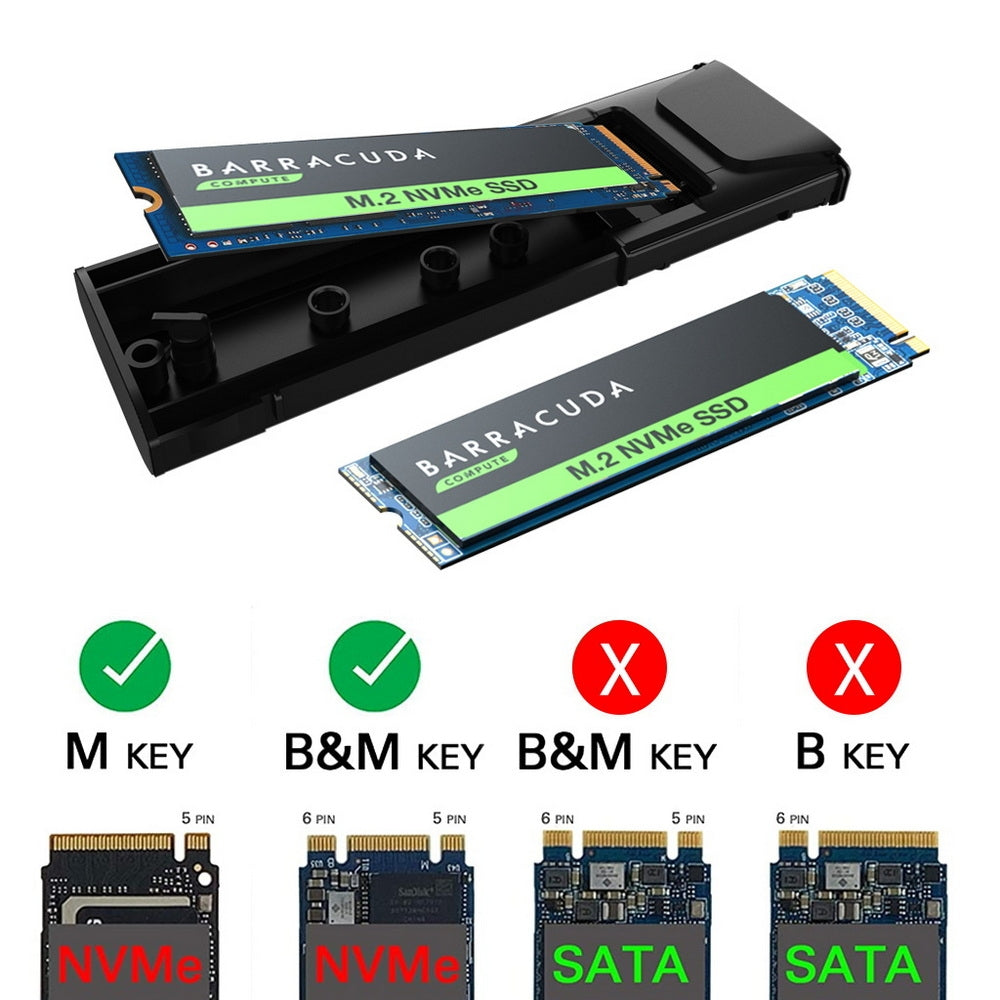 Portable Tool-Free NVMe M.2 SSD to USB 3.2 Gen 2 Enclosure with 10Gbps Speed