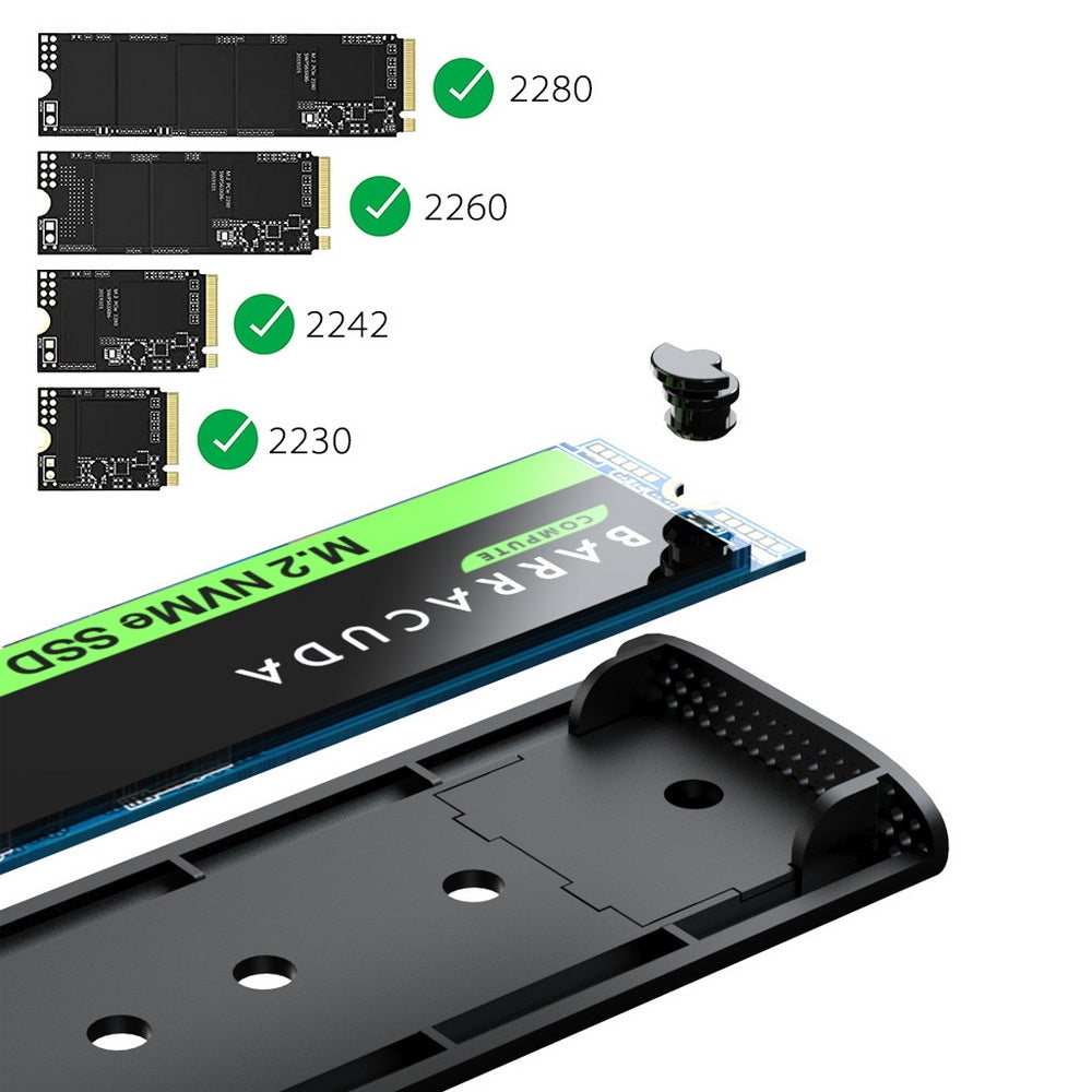 Simplecom SE516 Tool-Free Aluminium USB-C Enclosure for NVMe/SATA M.2 SSDs - 10Gbps Transfer Speed