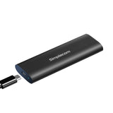 Simplecom SE516 Tool-Free Aluminium USB-C Enclosure for NVMe/SATA M.2 SSDs - 10Gbps Transfer Speed - Rear View