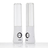 LED Water Fountain Speakers with Dance Effect - USB Powered for PC, iPhone & iPod (White) - Front View