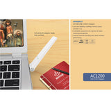 WINSTAR AC1300M Dual Band USB 3.0 Wireless Adapter for HD Streaming and Gaming - Side View