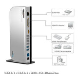 Winstars USB 3.0 Universal Docking Station (WS-UG39DK4) - Sleek Black Design - Front View