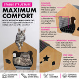 Cozy Cat Silhouette Pet House with Waterproof Mattress - 47cm x 47cm x 50cm - Top-Down View