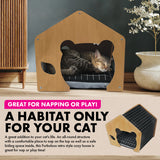 Cozy Cat Silhouette Pet House with Waterproof Mattress - 47cm x 47cm x 50cm - 45-Degree Angle