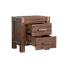 3 Pieces Bedroom Suite in Solid Wood Veneered Acacia Construction Timber Slat King Size Chocolate Colour Bed, Bedside Table