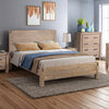 King Single size Bed Frame in Solid Acacia Wood with Medium High Headboard in Oak Colour