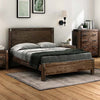 Queen size Bed Frame in Solid Acacia Wood with Medium High Headboard in Chocolate Colour