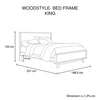 King Size Wooden Bed Frame in Solid Wood Antique Design Light Brown
