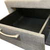 Bedside Table 2 drawers Night Stand Upholstery Fabric Storage in Light Grey Colour