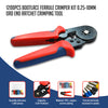 1200Pcs Bootlace Ferrule Crimper kit 0.25-10mm2 Cord End Ratchet Crimping Tool