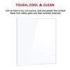 Toughened 60cm x 70cm White Glass Kitchen Splashback