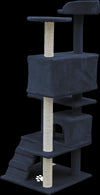 132cm Cat Tree Scratching Post Scratcher Tower Condo House Furniture Wood - Grey